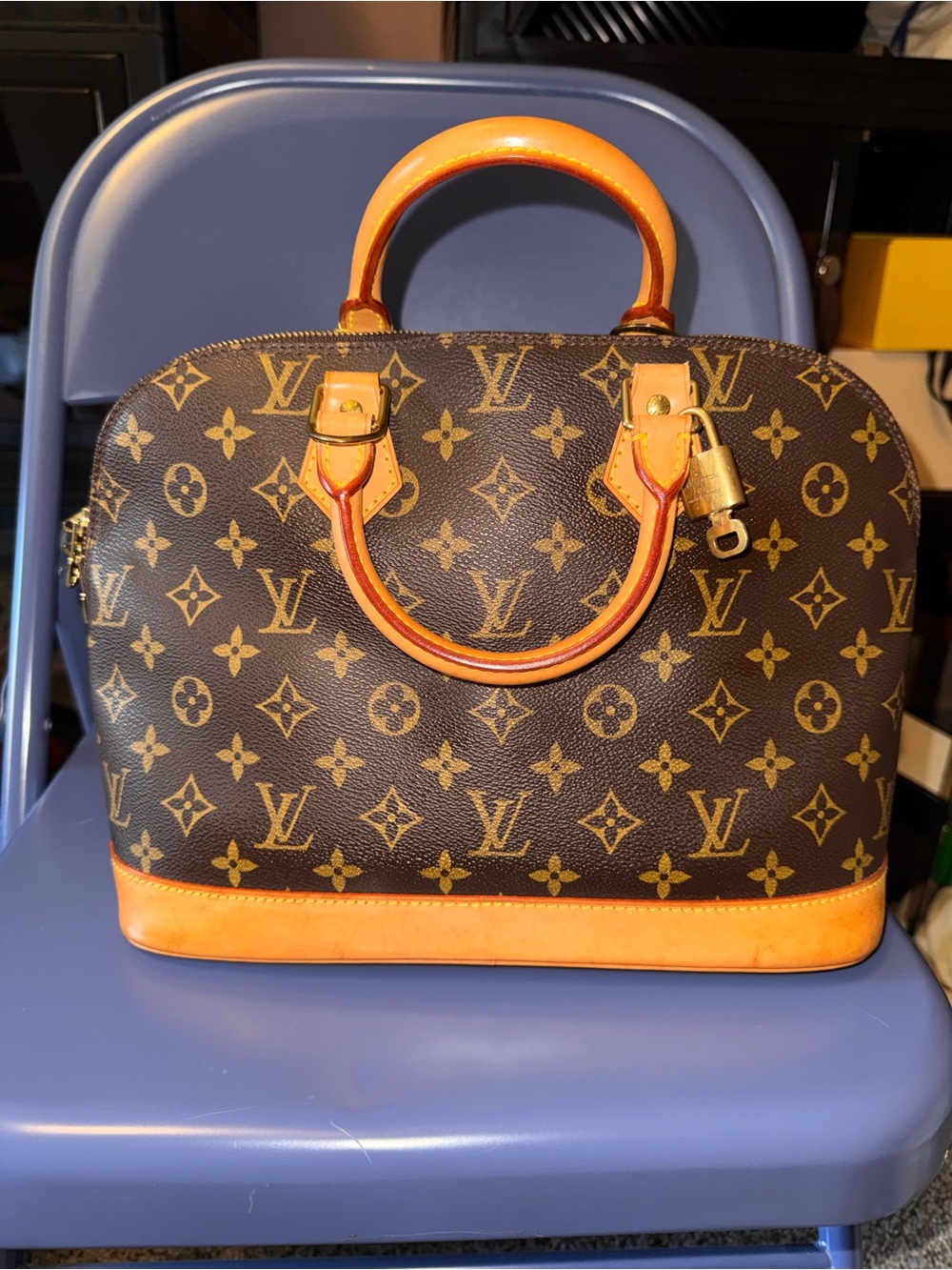 Louis Vuitton Monogram Alma PM Handbag in Brown & Vachetta